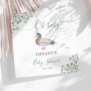 Duck Gender Neutraal Groen Baby shower Servet