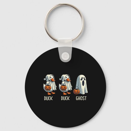 Duck Ghost Pun Trunk of Behandel Trick or treat Gr Sleutelhanger (Voorkant)