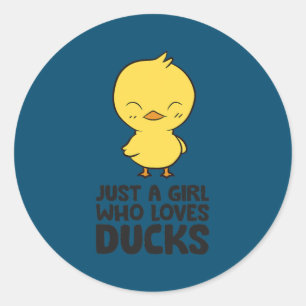 Duck Girl is gewoon een meisje dat gek is op eende Ronde Sticker