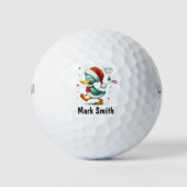 Duck golfer Kerstthema Golfballen (Voorkant)