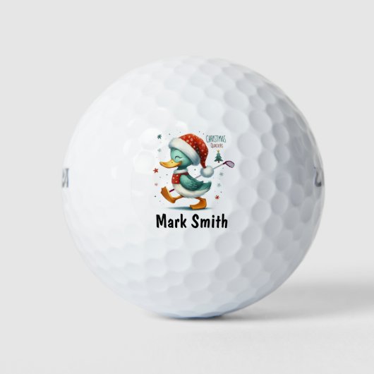 Duck golfer Kerstthema Golfballen (Voorkant)