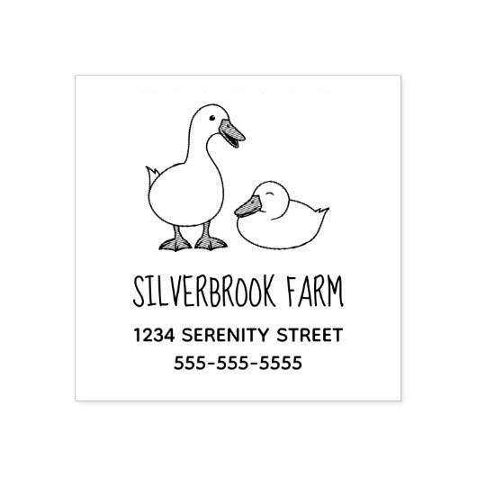 Duck Goose Boerderij Adres 2 Rubberstempel (Afrduk)