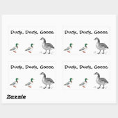 Duck Goose Cartoon Rechthoekige Sticker (Vel)