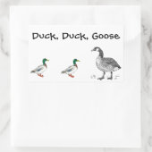 Duck Goose Cartoon Rechthoekige Sticker (Tas)