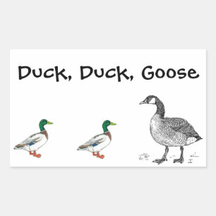 Duck Goose Cartoon Rechthoekige Sticker