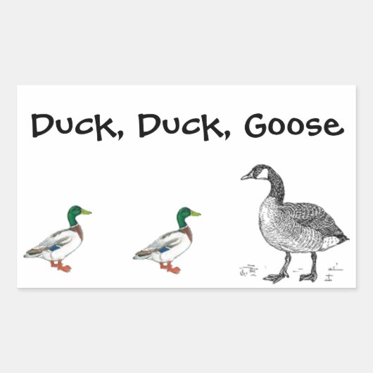 Duck Goose Cartoon Rechthoekige Sticker (Voorkant)