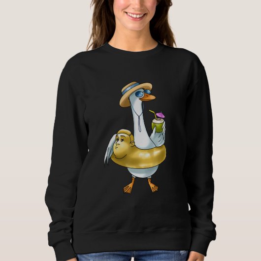 Duck Goose Summer Vacation Ocean Holiday Duck Trui (Voorkant)