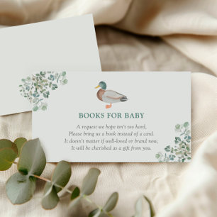 Duck Greenery Baby shower boeken voor Baby Informatiekaartje