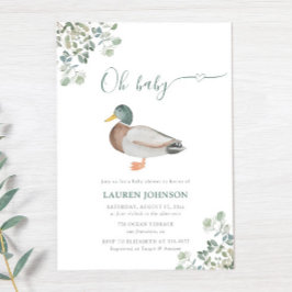 Duck Greenery Genderneutraal Baby shower Kaart