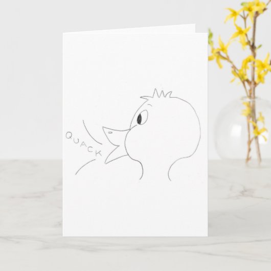 Duck Greeting Card Kaart (Gele Bloem)