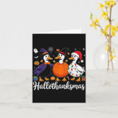 Duck Halloween Thanksgiving Christmas Happy Hallot Kaart (Gele Bloem)