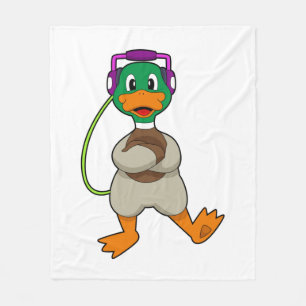 Duck Headphone Music Fleece Deken