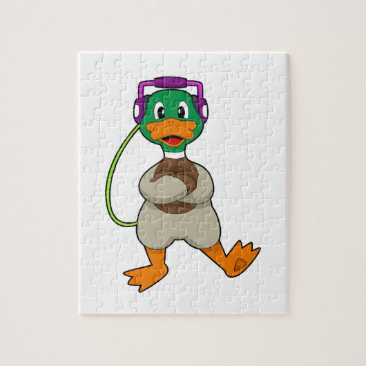 Duck Headphone Music Legpuzzel (Verticaal)