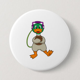 Duck Headphone Music Ronde Button 7,6 Cm