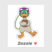 Duck Headphone Music Sticker (Vel)