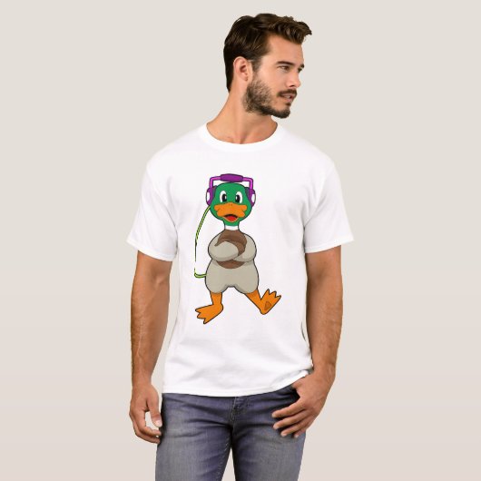 Duck Headphone Music T-shirt (Voorkant volledig)