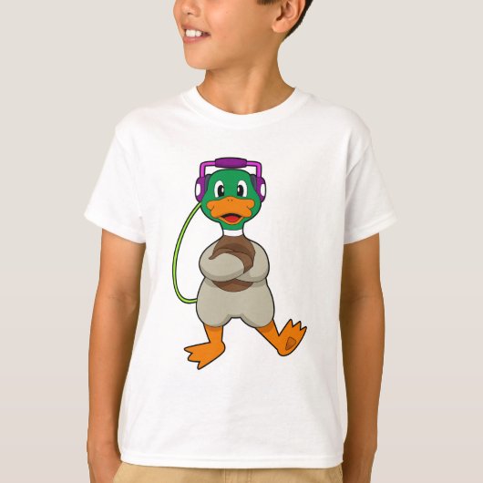Duck Headphone Music T-shirt (Voorkant)