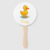Duck, het is een Baby! Baby shower spel Handwaaier (Achterkant)