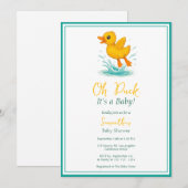 Duck, het is een Baby! Schattige Baby shower Kaart (Voorkant / Achterkant)