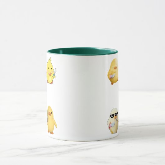 Duck Holding a Knife Mug for Memes Fans Mug Gift Mok (Midden)