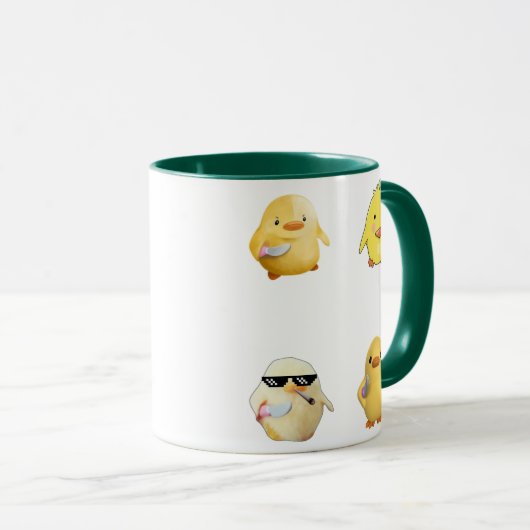 Duck Holding a Knife Mug for Memes Fans Mug Gift Mok (Voorkant rechts)