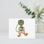 Duck Hoofdtelefoon Muziek Briefkaart (Staand voorkant)