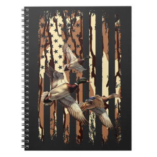 Duck Hunt Amerikaanse Vlag Watervogels Bottomland Notitieboek