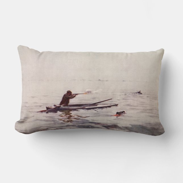  Duck Hunt Boat Sportsman Stadsdecor Pillow Kussen (Voorkant)