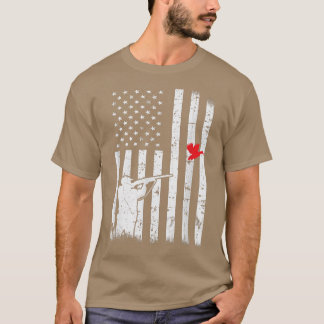 Duck Hunter American Flag Usa Hunting Vissen412 T-shirt