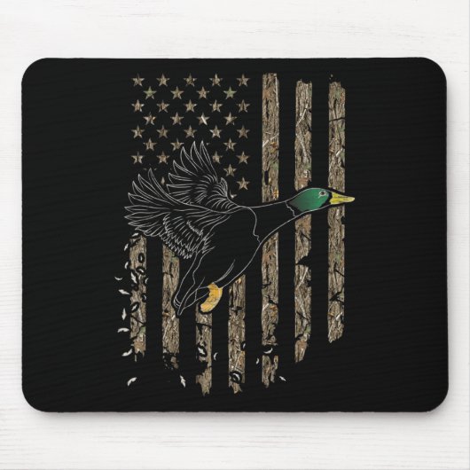 Duck Hunter American Flag Waterfowl Hunting Camouf Muismat (Voorkant)