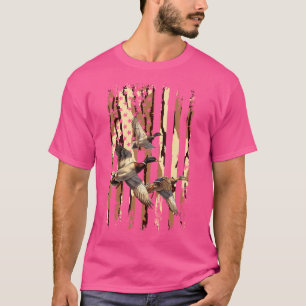 Duck Hunter Amerikaanse vlag watervogels jacht bod T-shirt