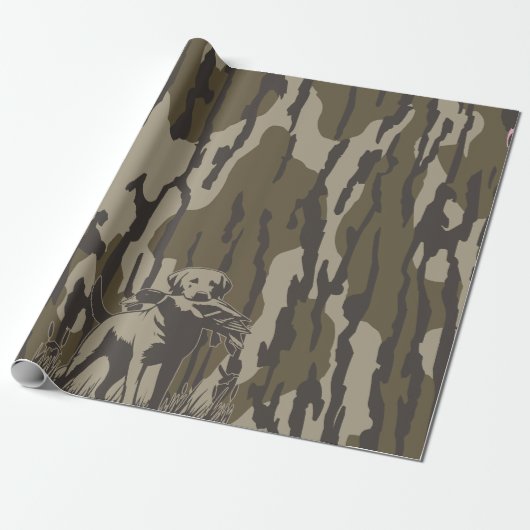Duck Hunter Dog Forest Waterfowl Bottomland Camo Cadeaupapier (Uitgerold)
