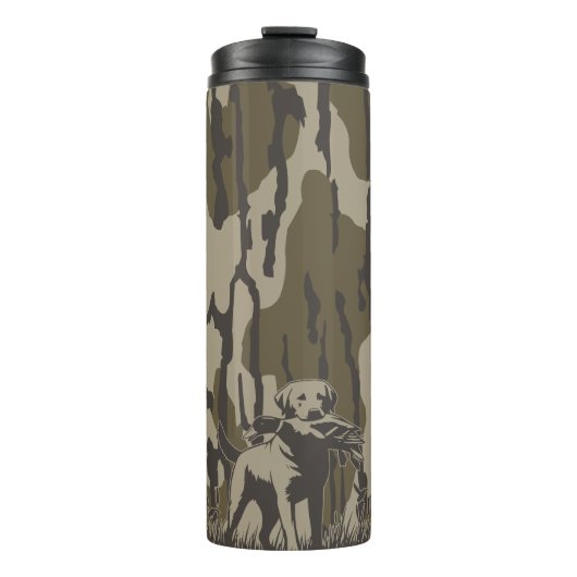 Duck Hunter Dog Forest Waterfowl Bottomland Camo Thermosbeker (Voorkant)