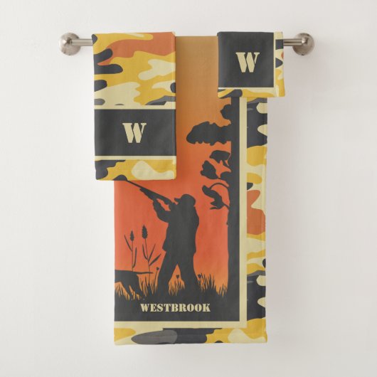 Duck Hunter en Camo Bath Towel Set Bad Handdoek (Insitu)