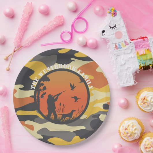 Duck Hunter en Camo Papieren Bordje (Feest)