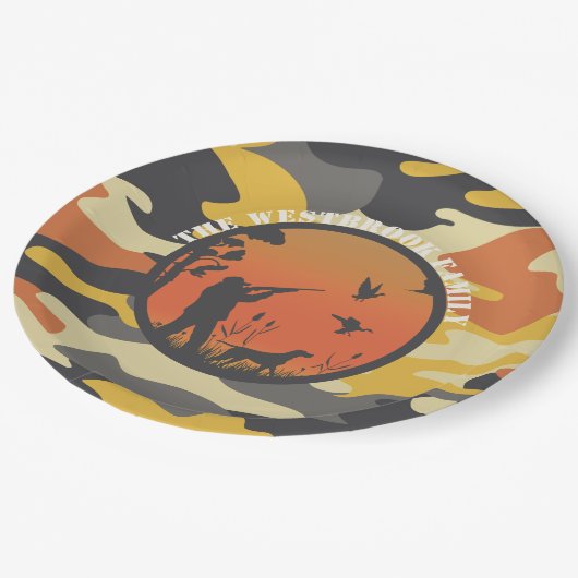 Duck Hunter en Camo Papieren Bordje (Gekanteld)