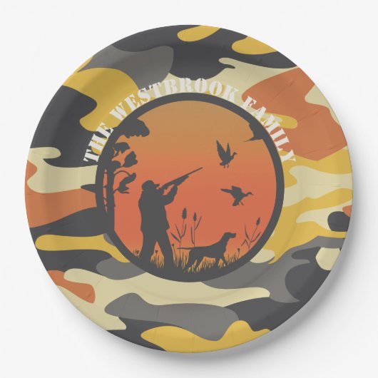 Duck Hunter en Camo Papieren Bordje (Voorkant)
