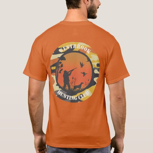 Duck Hunter en Camo Round Design T-Shirt (Achterkant)