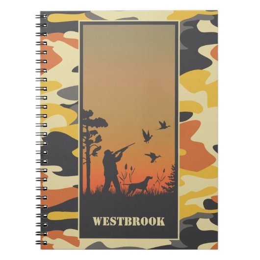 Duck Hunter en Camo spiral Notitieboek (Voorkant)
