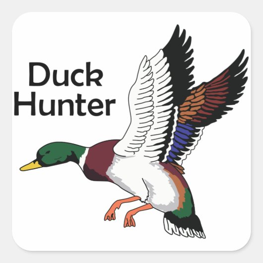 Duck Hunter Vierkante Sticker (Voorkant)