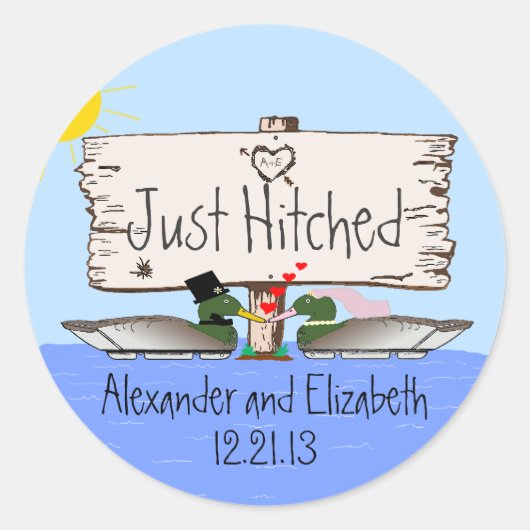 Duck Hunter Wedding Ronde Sticker (Voorkant)