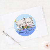 Duck Hunter Wedding Ronde Sticker (Envelop)
