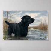 Duck Hunters Beste Vriend, Zwart Lab Print (Voorkant)