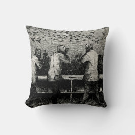 Duck Hunters Black & White Hunting Scene Kussen