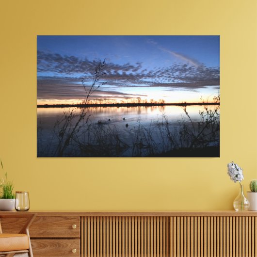 Duck Hunter's Sunrise Canvas Afdruk (Insitu (Woonkamer))
