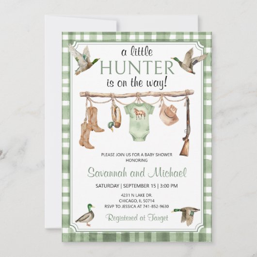 Duck Hunting Baby Shower Kaart (Voorkant)