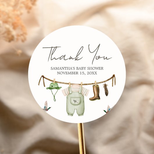 Duck Hunting Baby Shower Ronde Sticker