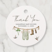 Duck Hunting Baby Shower Round Bedankjes Labels (Voorkant)