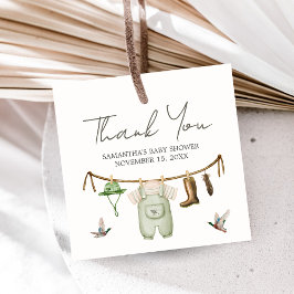 Duck Hunting Baby Shower Square Bedankjes Labels