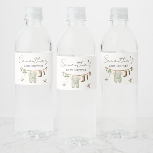 Duck Hunting Baby Shower Waterfles Etiket (Flessen)